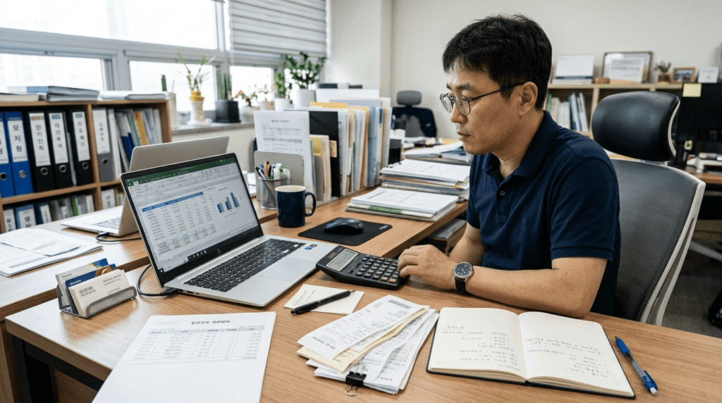 종합소득세 환급을 위해 플랫폼 수수료와 경비를 확인하는 이미지