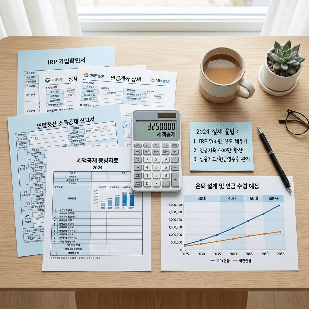 IRP 세액공제 한도를 보여주는 연말정산 서류와 연금 계좌 썸네일 이미지