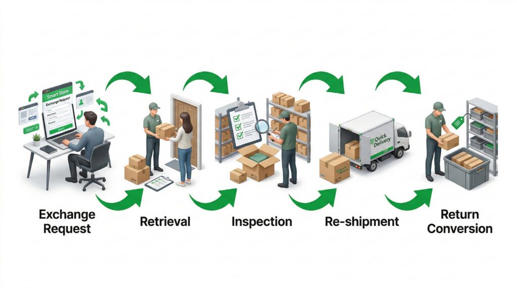 스마트스토어 교환처리 흐름을 정리한 이미지