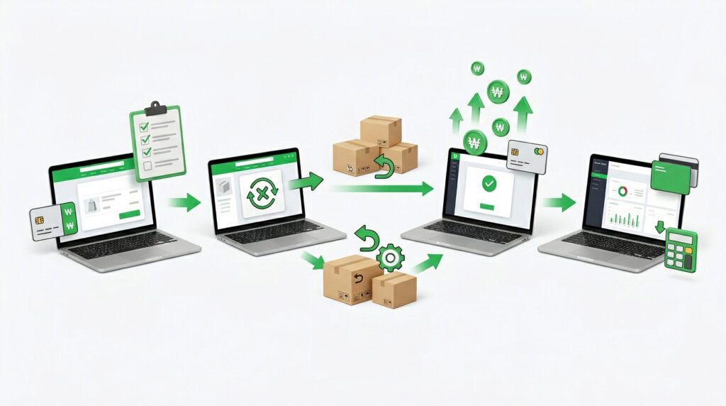 스마트스토어 취소처리 흐름을 정리한 이미지