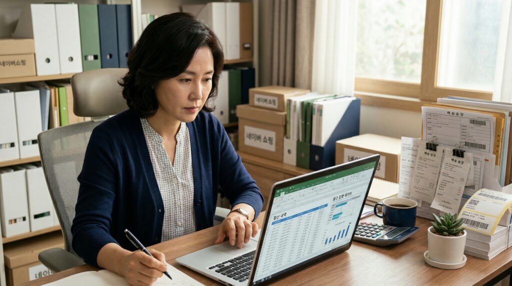 스마트스토어 정산 내역과 광고비를 확인하는 이미지