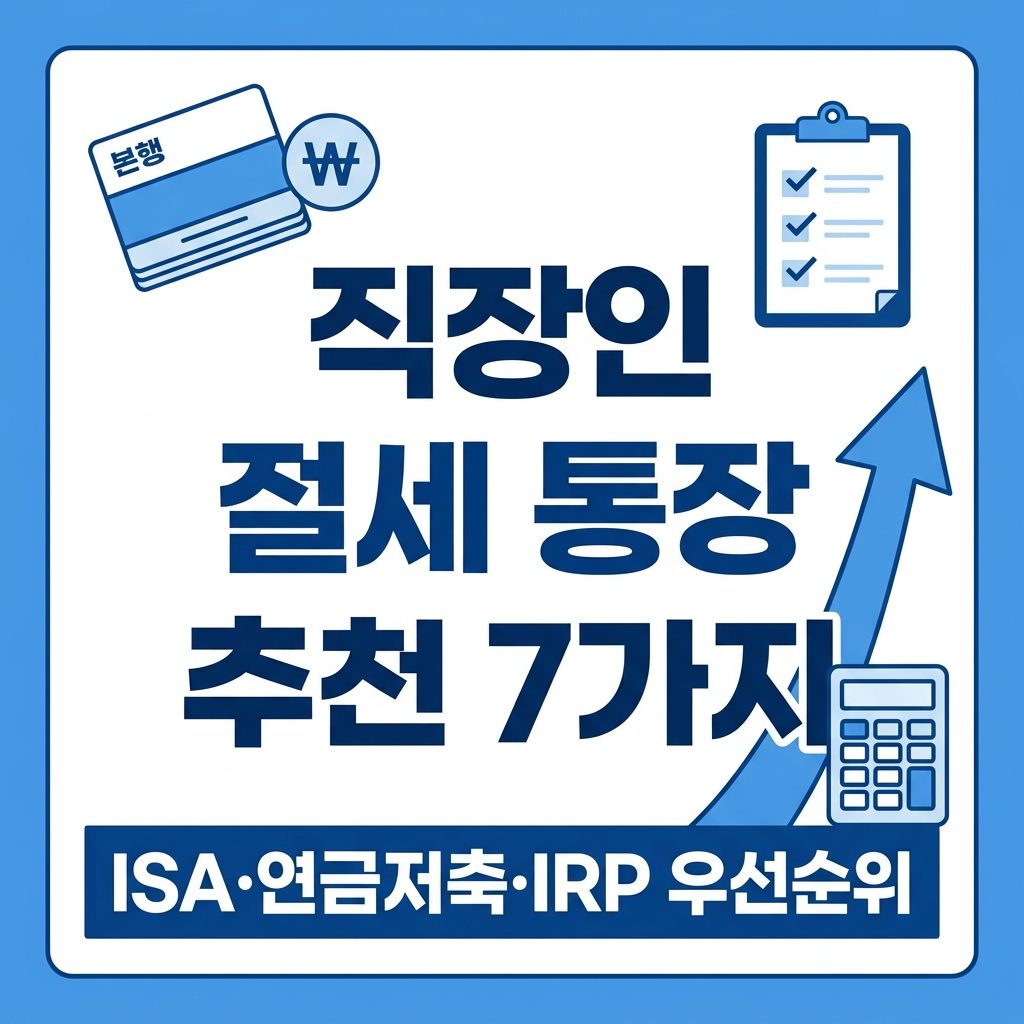 직장인 절세 통장 추천 7가지와 ISA 연금저축 IRP 우선순위를 정리한 재테크 블로그 썸네일