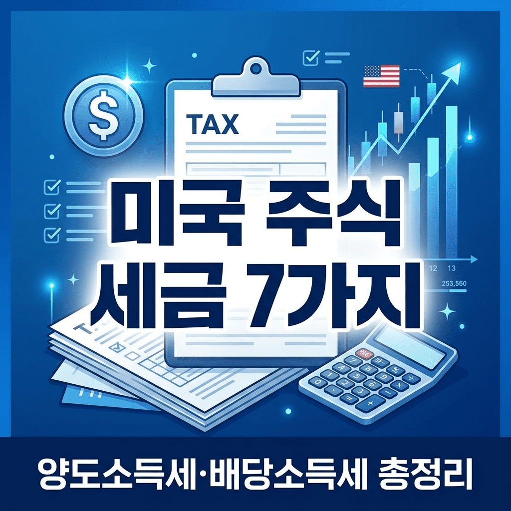 미국 주식 세금 7가지와 양도소득세 배당소득세 총정리를 다룬 해외주식 세금 가이드 블로그 썸네일