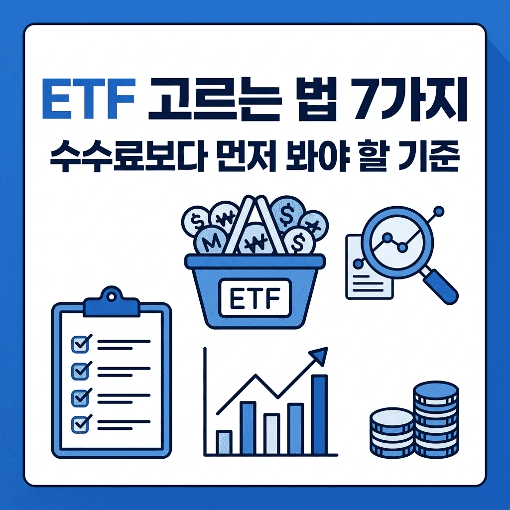 ETF 고르는 법 7가지와 수수료보다 먼저 확인해야 할 기준을 정리한 ETF 선택 가이드 블로그 썸네일