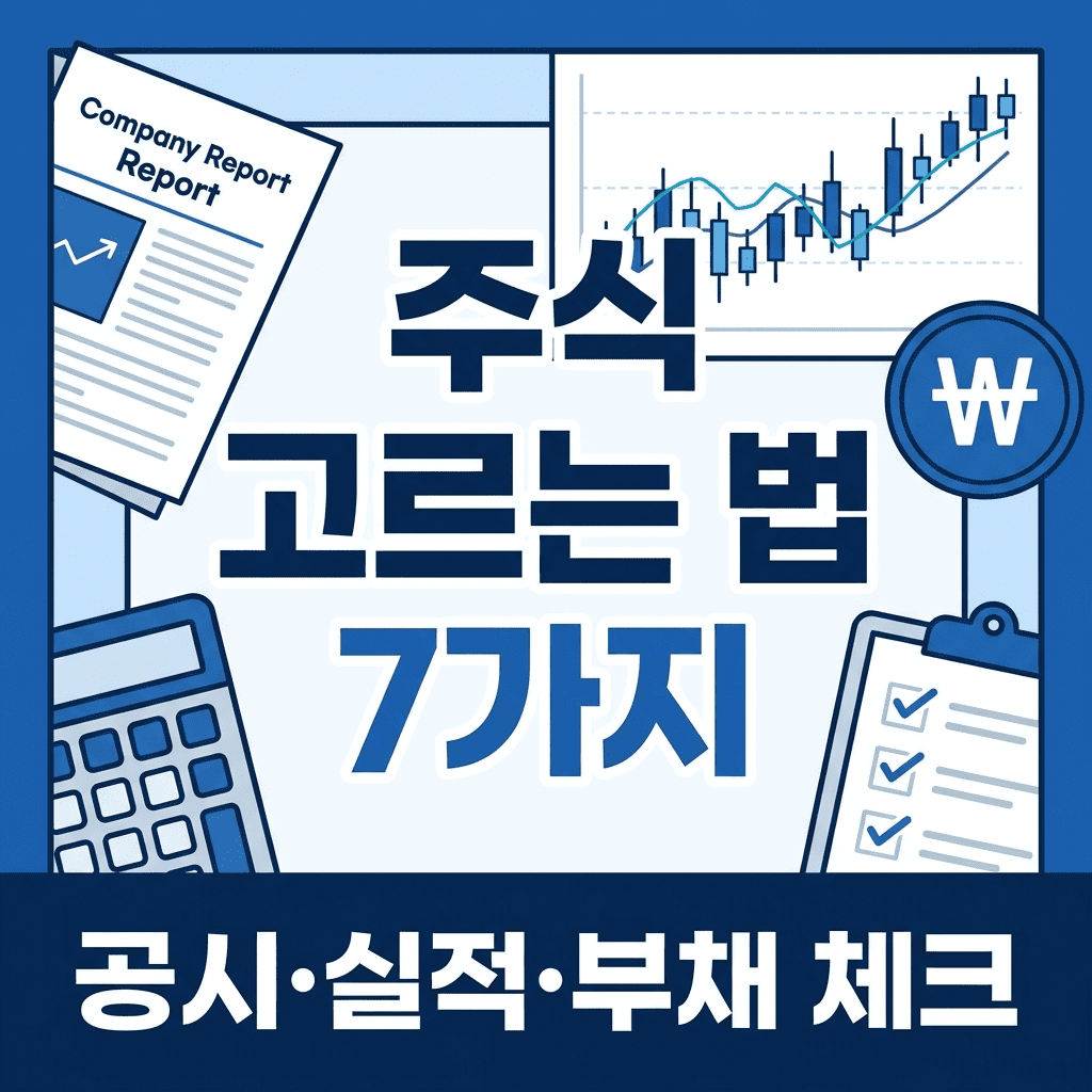 주식 고르는 법 7가지와 공시 실적 부채 체크 방법을 정리한 종목 선정 가이드 블로그 썸네일