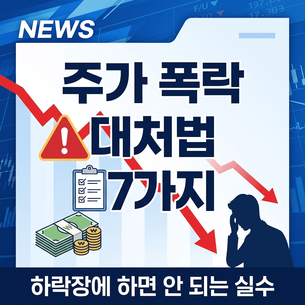 주가 폭락 대처법 7가지와 하락장에 하면 안 되는 실수를 정리한 위기관리 투자 가이드 블로그 썸네일